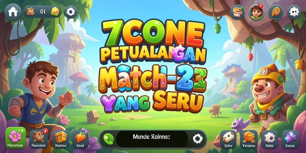 Tampilan gameplay seru di 7CONE dengan kombinasi warna-warna cerah.
