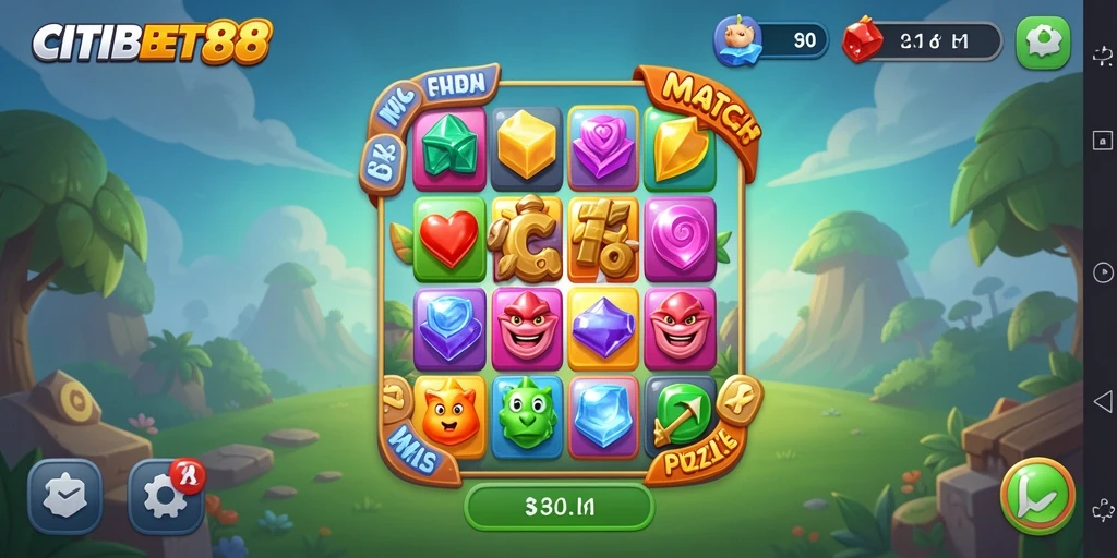 Tampilan menarik gameplay <strong>CITIBET88</strong> dengan momen mencocokkan objek.