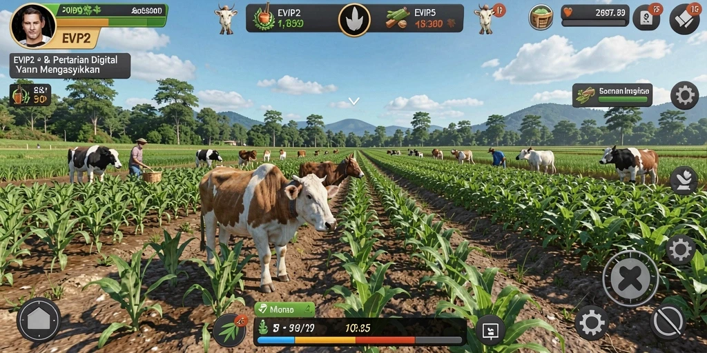 Gameplay menarik di dunia pertanian EVIP2 yang penuh warna.