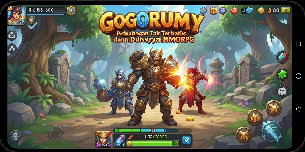 Tampilan gameplay <strong>GOGORUMMY</strong> yang menegangkan dan penuh aksi dalam dunia MMORPG.