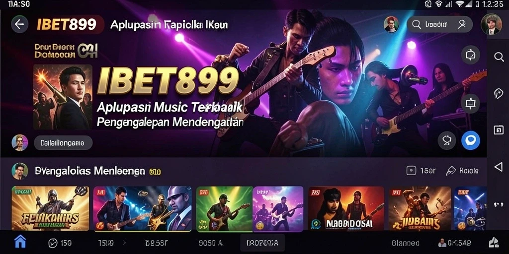 Tampilan gameplay utama IBET899 menampilkan koleksi musik yang beragam.