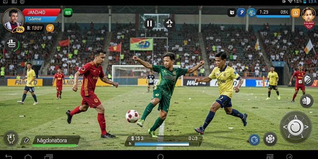 Screenshot gameplay JANDA4D yang menunjukkan aksi mendebarkan di lapangan.