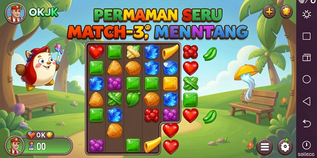 Tampilan gameplay OKJK yang seru dan penuh warna.