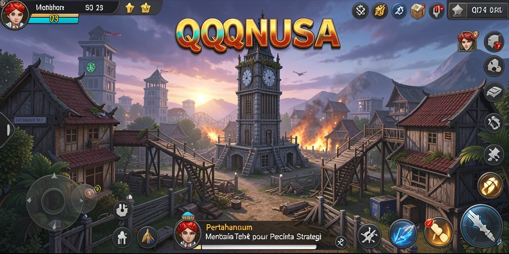 Tampilan gameplay menawan dari QQNUSA dalam mode Tower Defense.