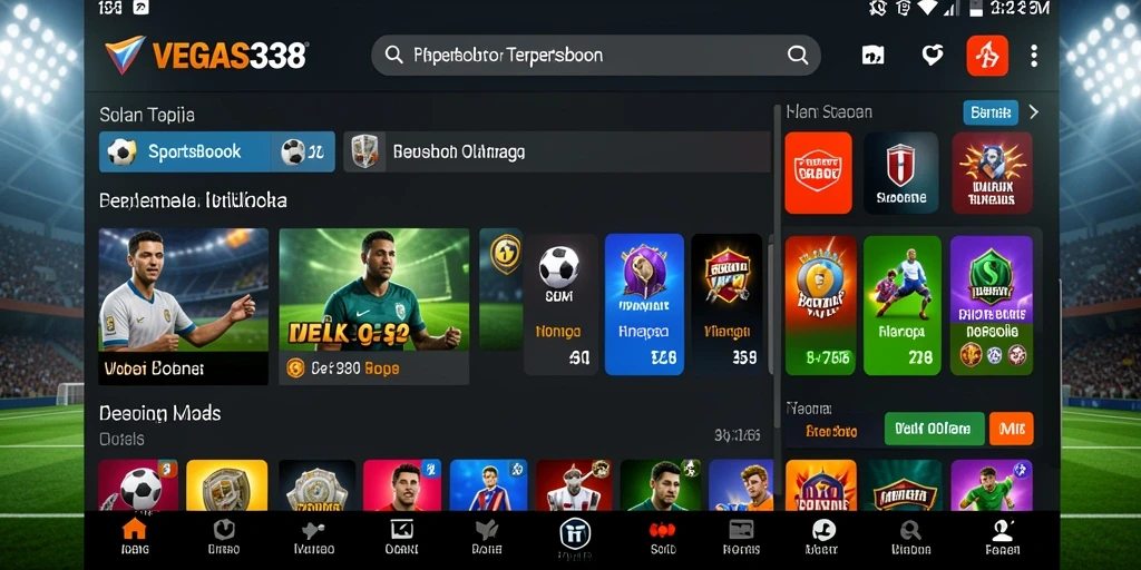 Screenshot utama VEGAS338 menampilkan antarmuka taruhan olahraga yang menarik.