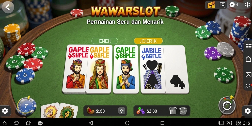 Tampilan gameplay yang penuh aksi dalam permainan Gaple.